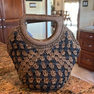 FE NOEL Brown Black Small Textile Purse NEW